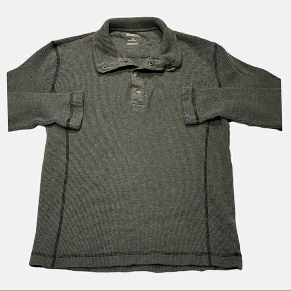 Michael Kors Charcoal Gray Longsleeve Thermal Henley - Picture 1 of 8